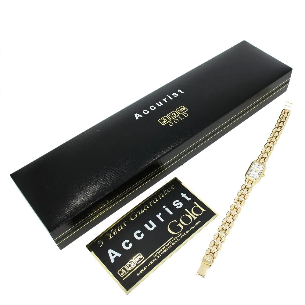 Pre Owned Accurist 9ct Gold Ladies Bracelet Watch Papers (1995) RW0551