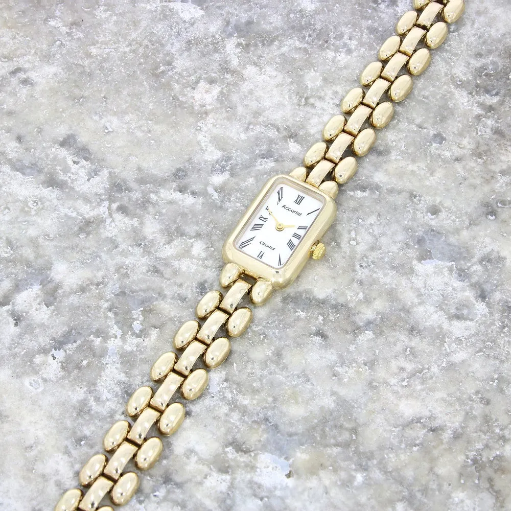 Pre Owned Accurist 9ct Gold Ladies Bracelet Watch Papers (1995) RW0551