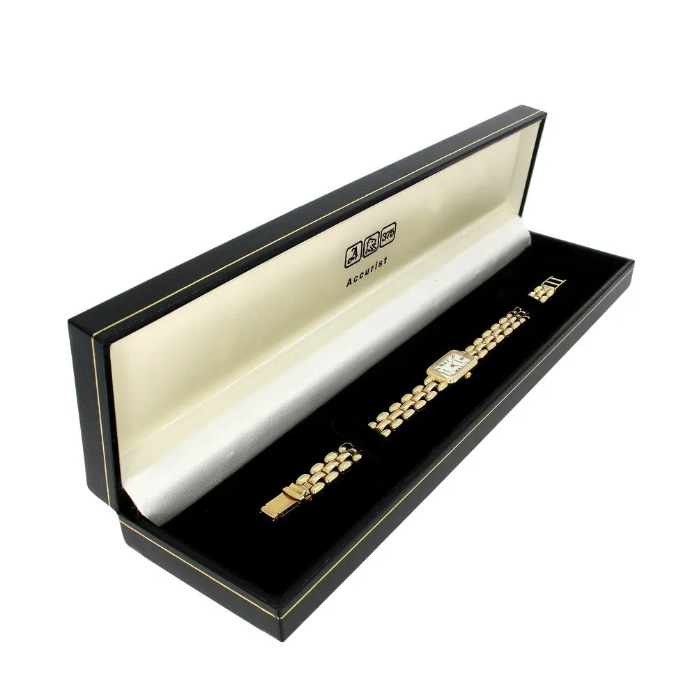 Pre Owned Accurist 9ct Gold Ladies Bracelet Watch Papers (1995) RW0551