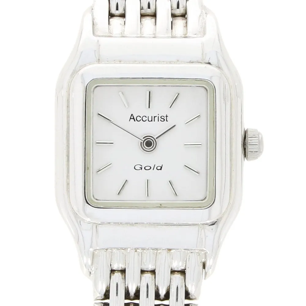 Pre Owned Accurist 9ct White Gold Ladies Bracelet Watch GD1661 RW0606