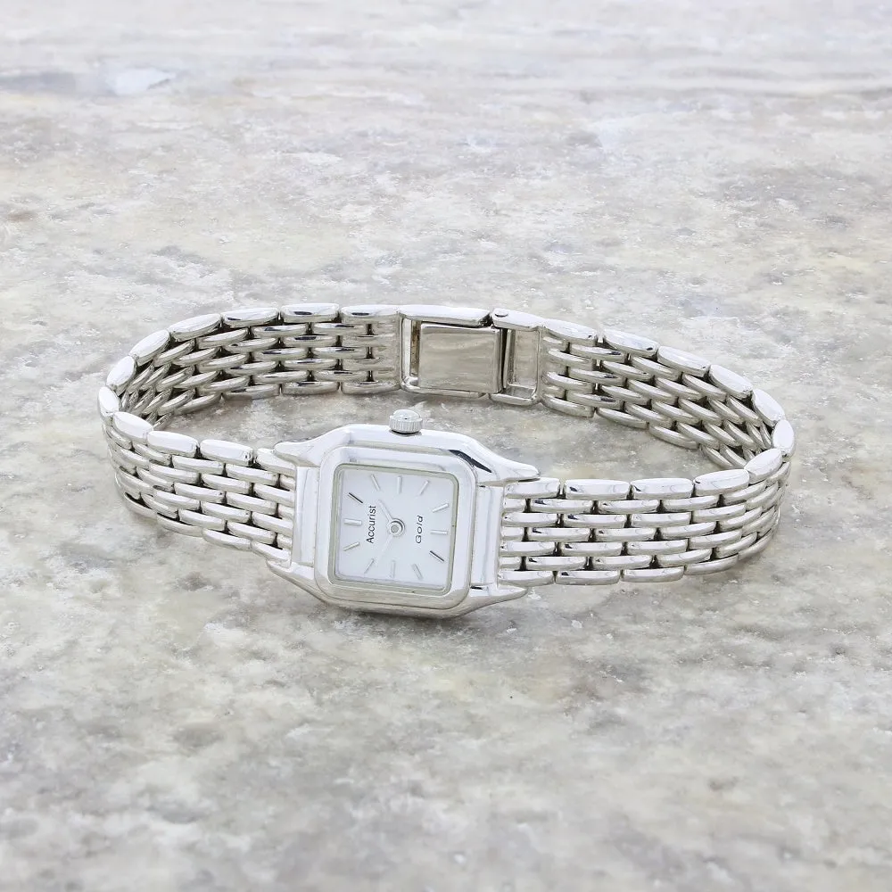 Pre Owned Accurist 9ct White Gold Ladies Bracelet Watch GD1661 RW0606