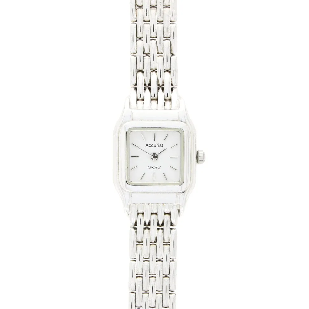 Pre Owned Accurist 9ct White Gold Ladies Bracelet Watch GD1661 RW0606
