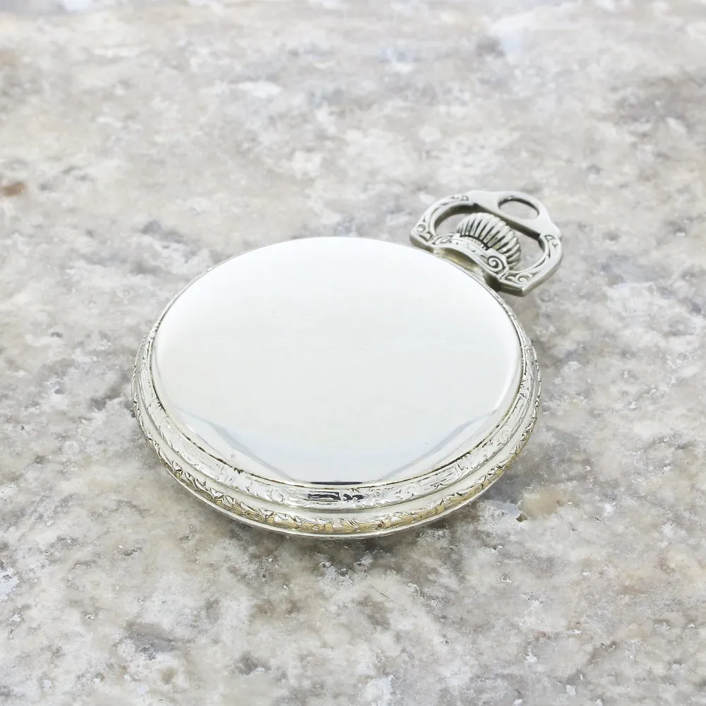 Pre Owned Ball Watch Co Cleveland Official RR Railroad 14ct White Gold Filled Pocket Watch RW0628