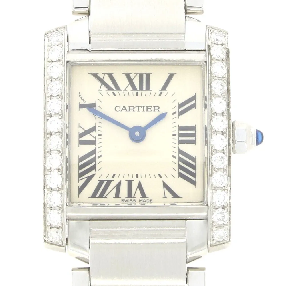 Pre Owned Cartier Tank Francaise Steel Ladies Watch Diamond Set W51003Q3 RW0632