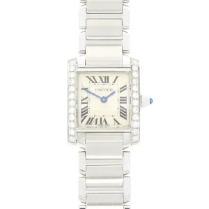 Pre Owned Cartier Tank Francaise Steel Ladies Watch Diamond Set W51003Q3 RW0632