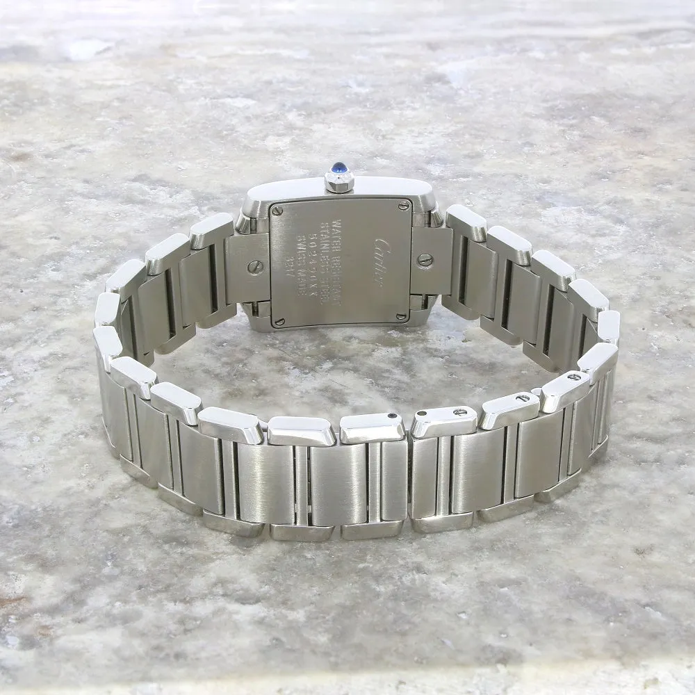 Pre Owned Cartier Tank Francaise Steel Ladies Watch Diamond Set W51003Q3 RW0632