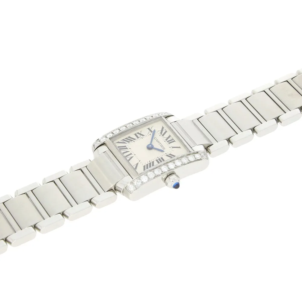 Pre Owned Cartier Tank Francaise Steel Ladies Watch Diamond Set W51003Q3 RW0632