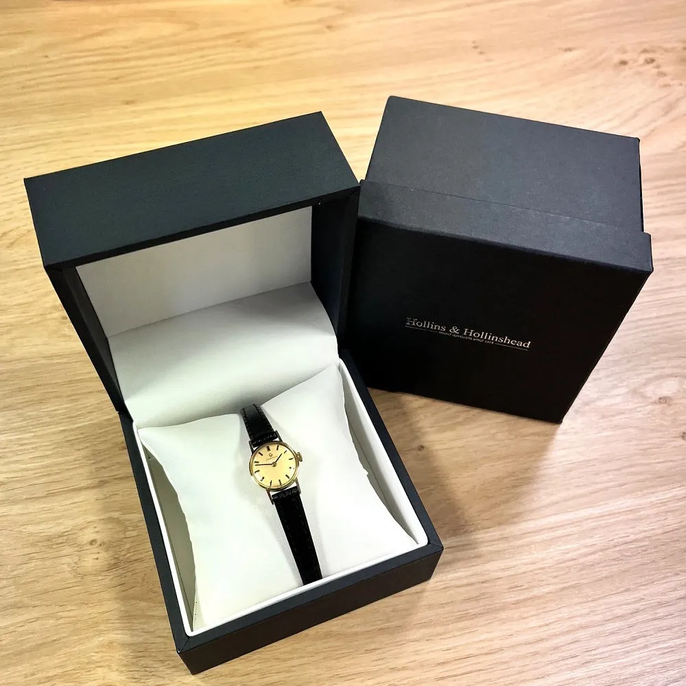 Pre Owned Certina 9ct Gold Leather Strap Mechanical Ladies Swiss Watch RW0615