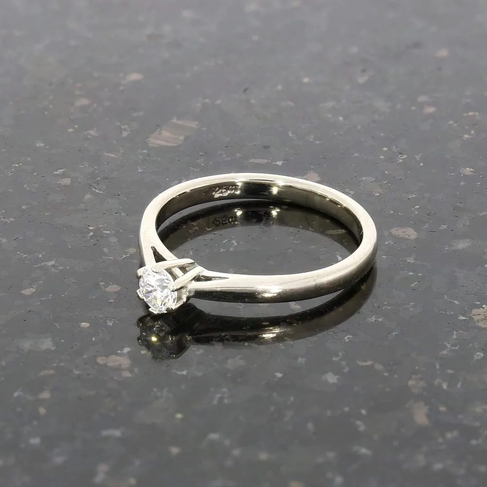 Pre Owned Ladies 18ct White Gold 0.25cts Diamond Solitaire Ring