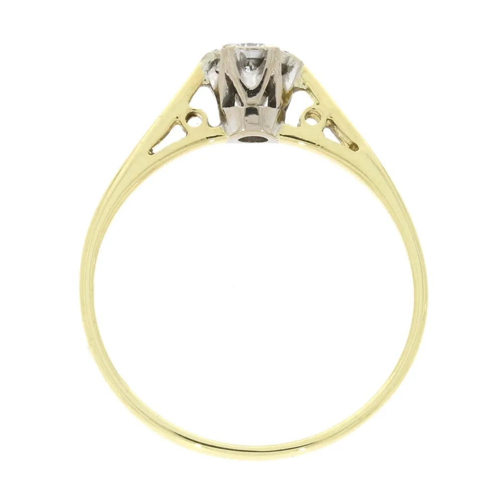 Pre Owned Ladies 18ct Yellow Gold 0.20cts Diamond Solitaire Ring