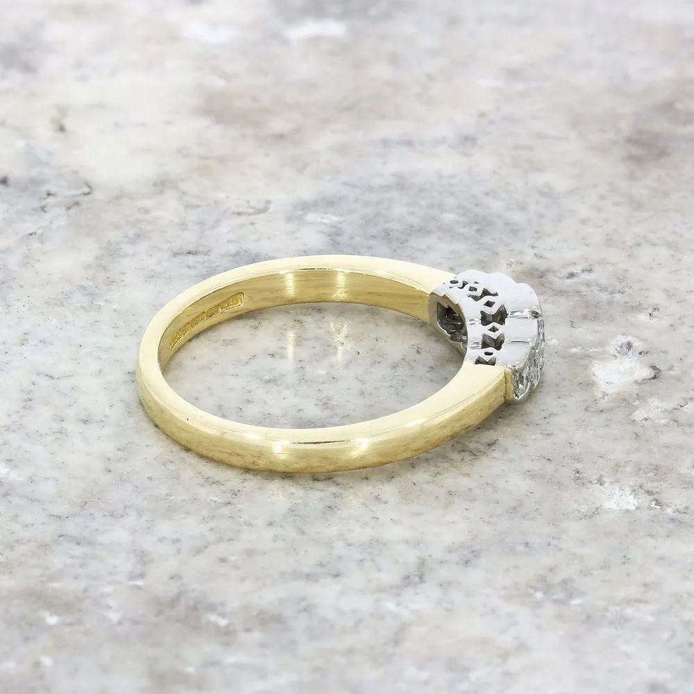 Pre Owned Ladies 18ct Yellow Gold 0.50cts Princess Cut Diamond Five Stone Ring