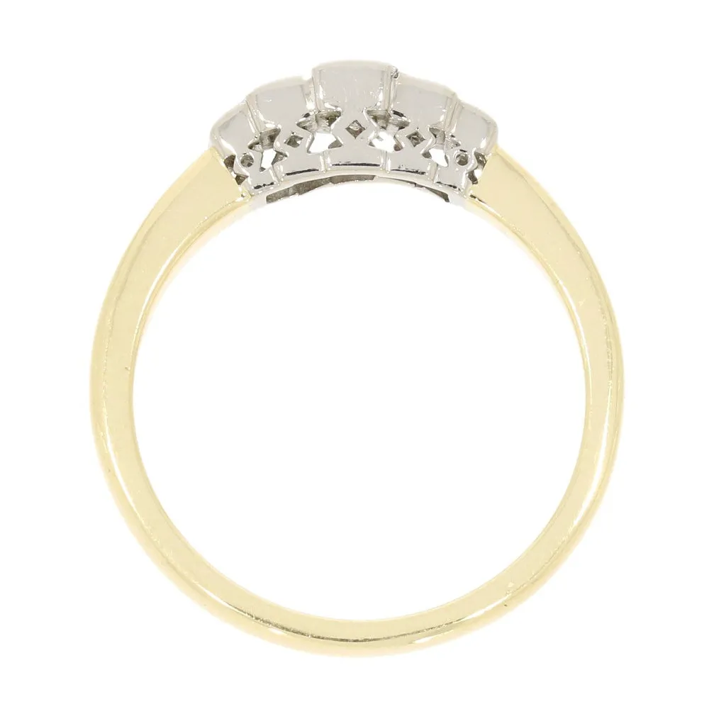 Pre Owned Ladies 18ct Yellow Gold 0.50cts Princess Cut Diamond Five Stone Ring