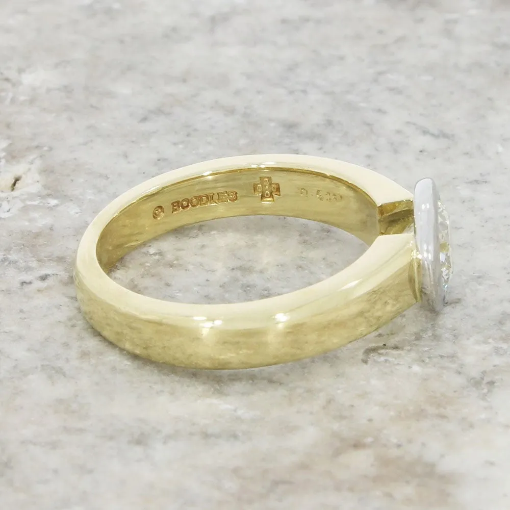 Pre Owned Ladies 18ct Yellow Gold Boodles 0.65ct Diamond Solitaire Ring