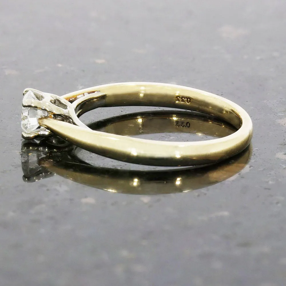 Pre Owned Ladies 9ct Yellow Gold Diamond Solitaire Ring