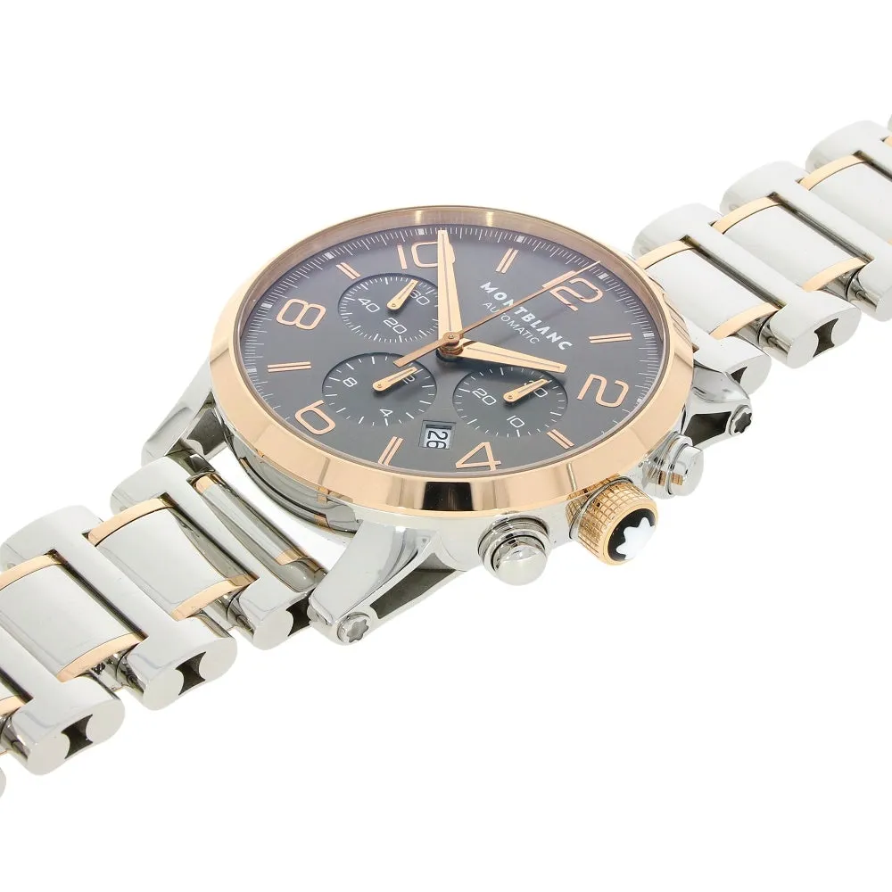 Pre Owned MontBlanc TimeWalker Chronograph 43mm Mens Watch Steel 18ct Rose Gold 107321 RW0595 (2012)