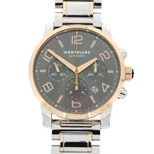 Pre Owned MontBlanc TimeWalker Chronograph 43mm Mens Watch Steel 18ct Rose Gold 107321 RW0595 (2012)
