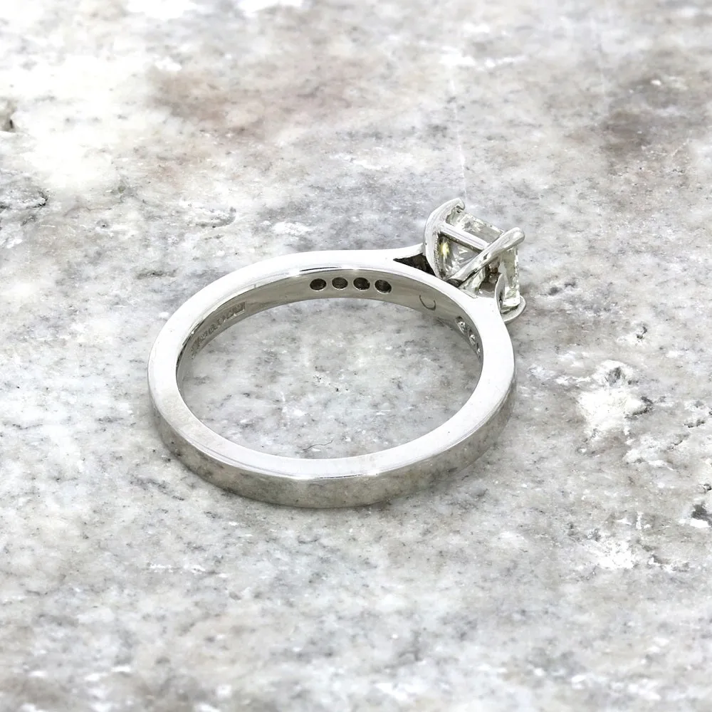 Pre Owned Palladium 1.05cts Princess Cut Diamond Solitaire Ring
