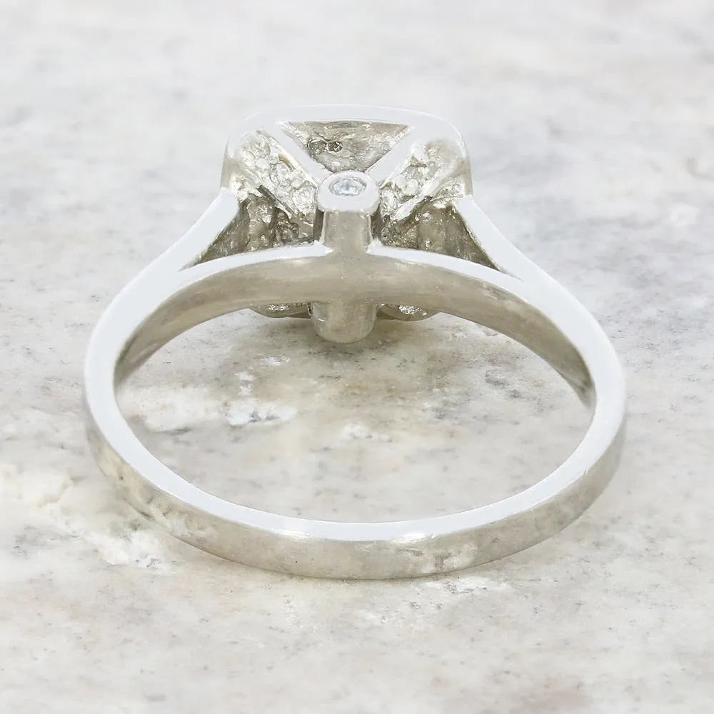 Pre Owned Platinum 0.50cts Diamond Princess Halo Ring