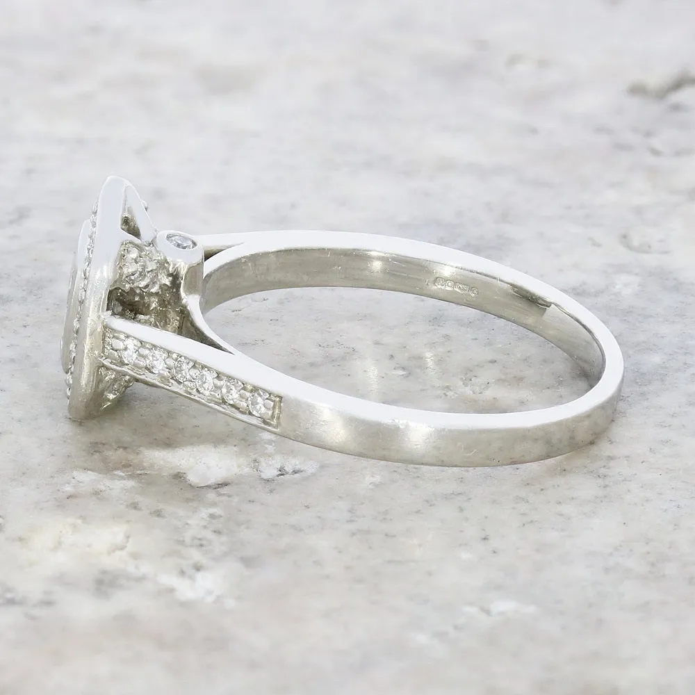 Pre Owned Platinum 0.50cts Diamond Princess Halo Ring
