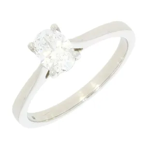Pre Owned Platinum 0.75cts Lab Grown Oval Diamond Solitaire Ring
