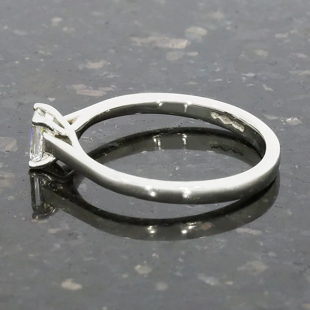 Pre Owned Platinum Emerald Cut Diamond Solitaire Ring