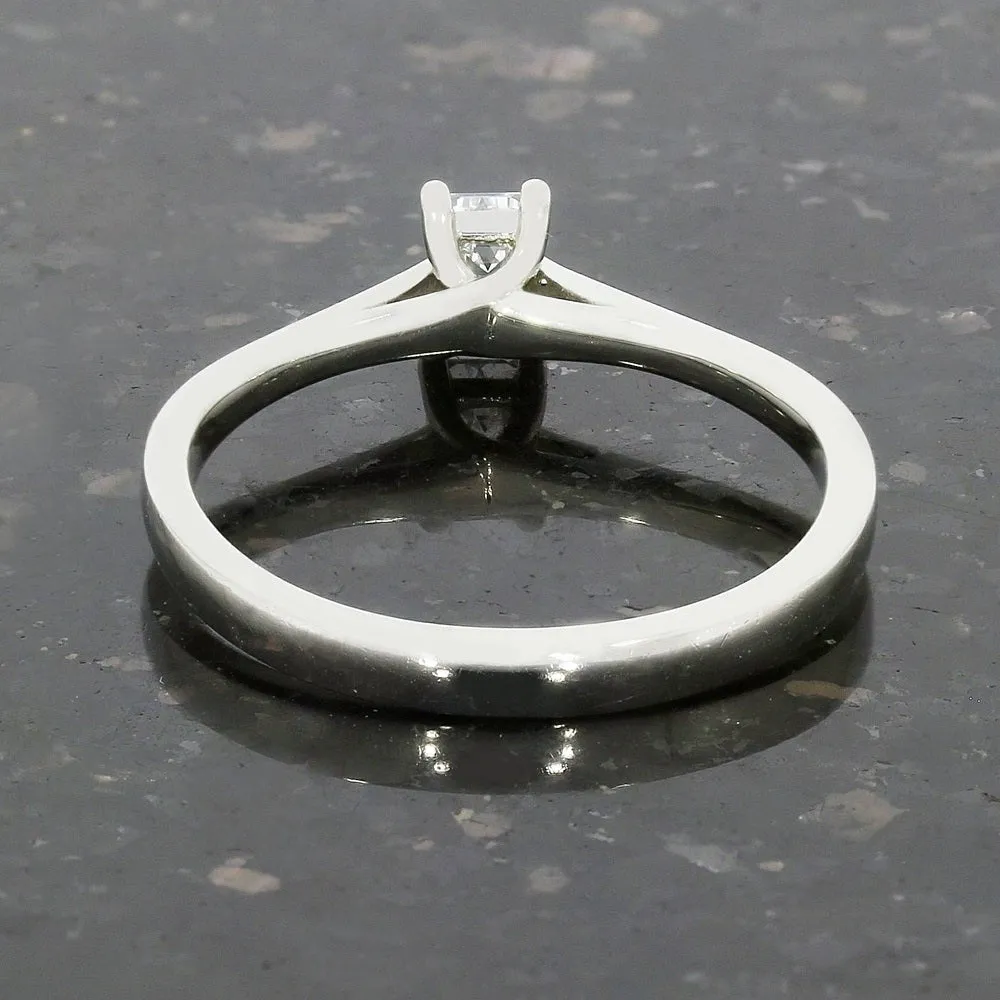 Pre Owned Platinum Emerald Cut Diamond Solitaire Ring