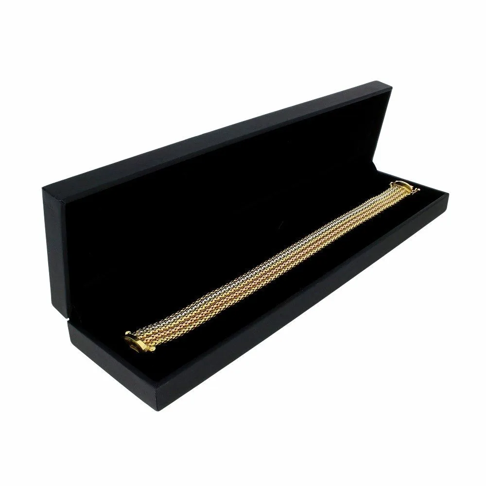 Pre Owned Quadri 18ct Three Colour Gold Mesh Design Bracelet