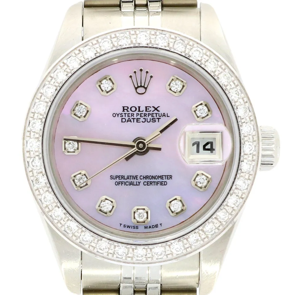Pre Owned Rolex Lady Datejust Diamond Set Watch 69160 RW0626 Papers (1999)