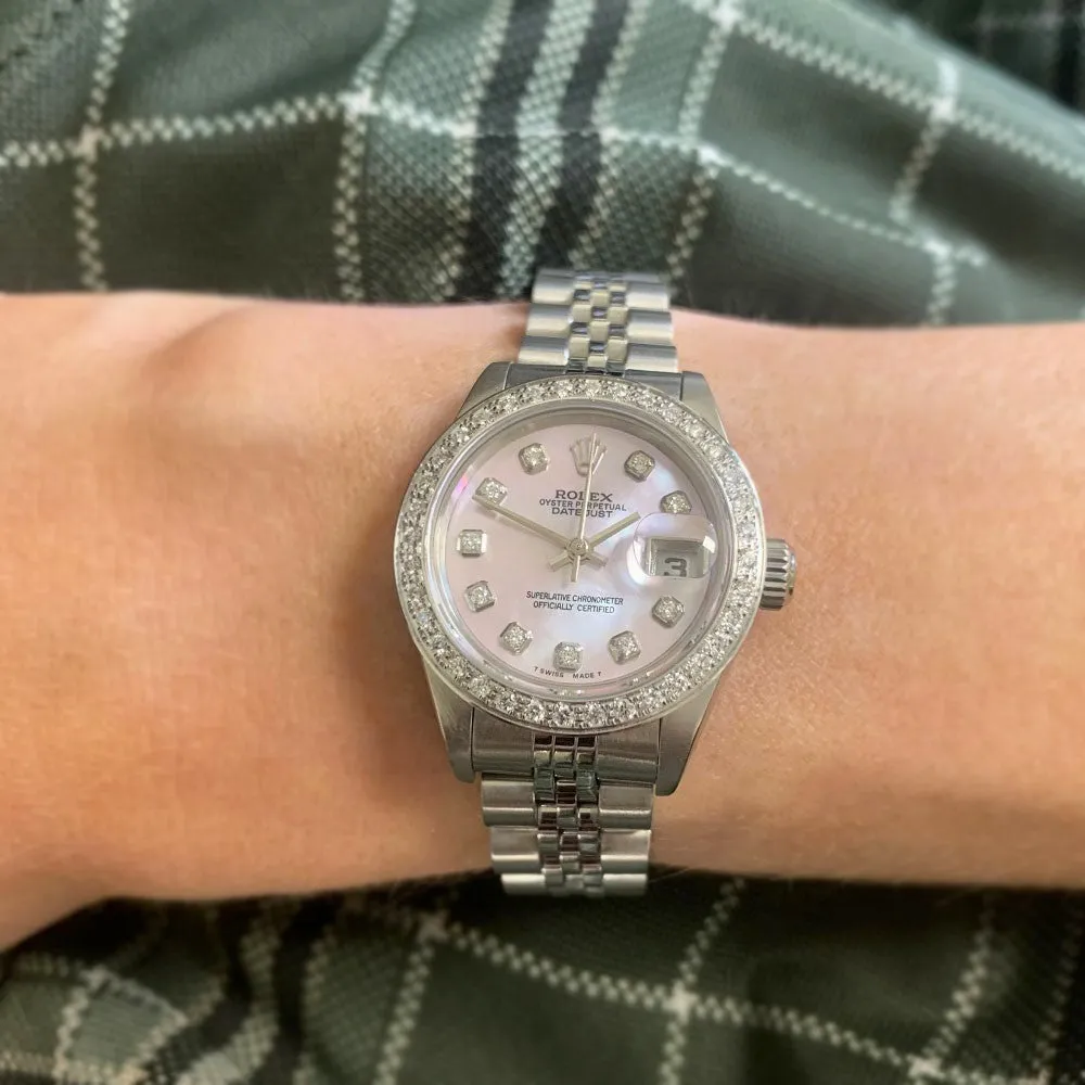 Pre Owned Rolex Lady Datejust Diamond Set Watch 69160 RW0626 Papers (1999)