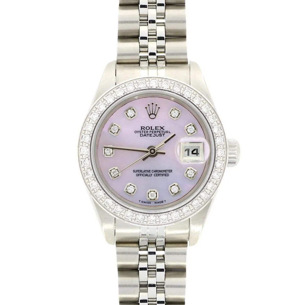 Pre Owned Rolex Lady Datejust Diamond Set Watch 69160 RW0626 Papers (1999)