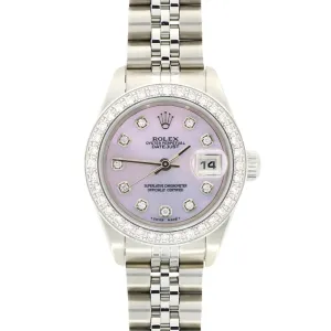 Pre Owned Rolex Lady Datejust Diamond Set Watch 69160 RW0626 Papers (1999)