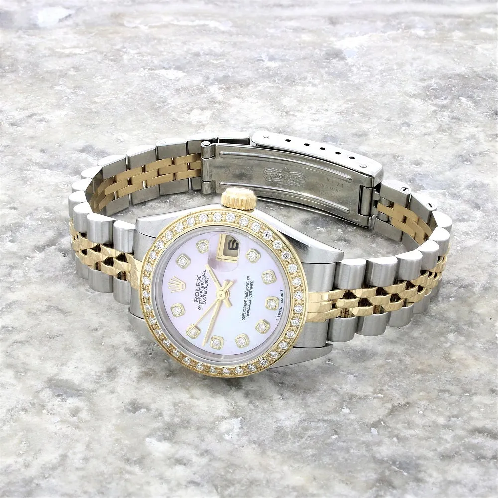 Pre Owned Rolex Lady Datejust Diamond Set Watch 69173 RW0627 Papers (1992)