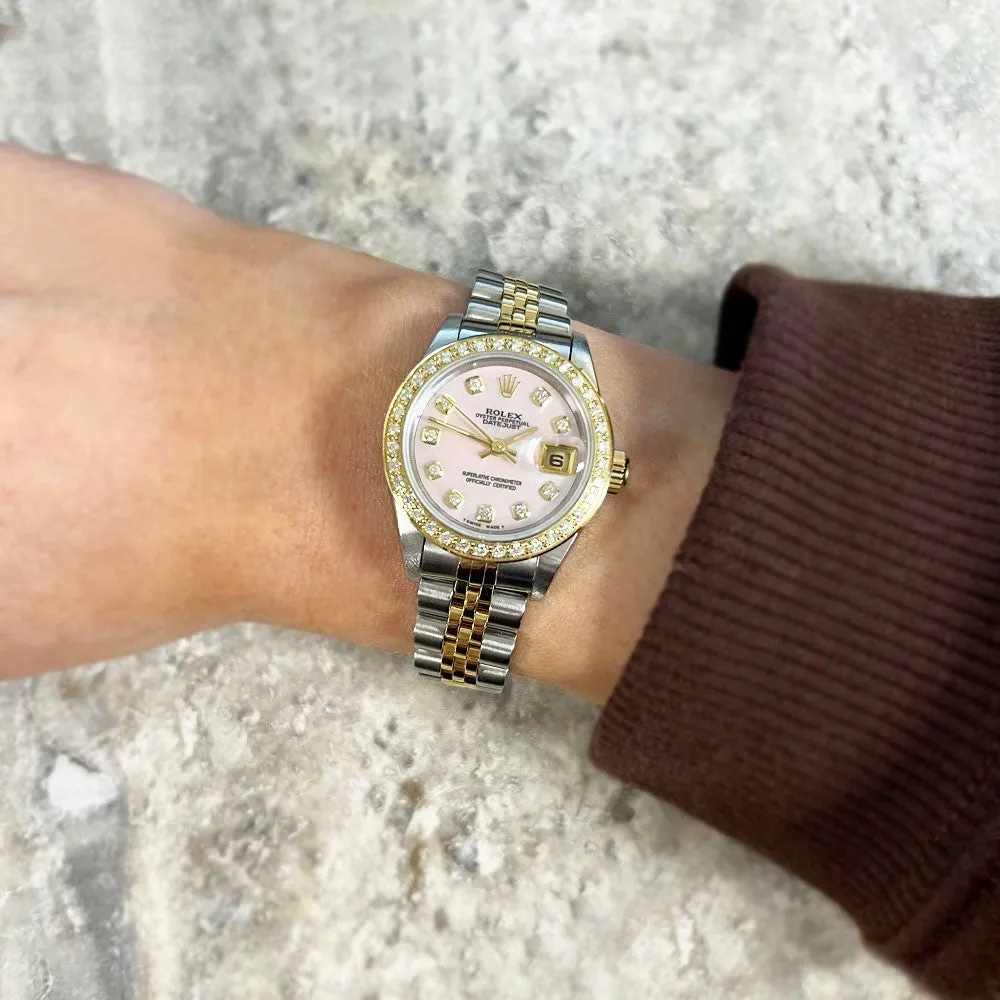 Pre Owned Rolex Lady Datejust Diamond Set Watch 69173 RW0627 Papers (1992)