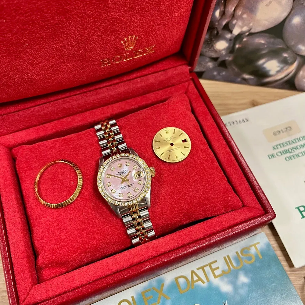 Pre Owned Rolex Lady Datejust Diamond Set Watch 69173 RW0627 Papers (1992)