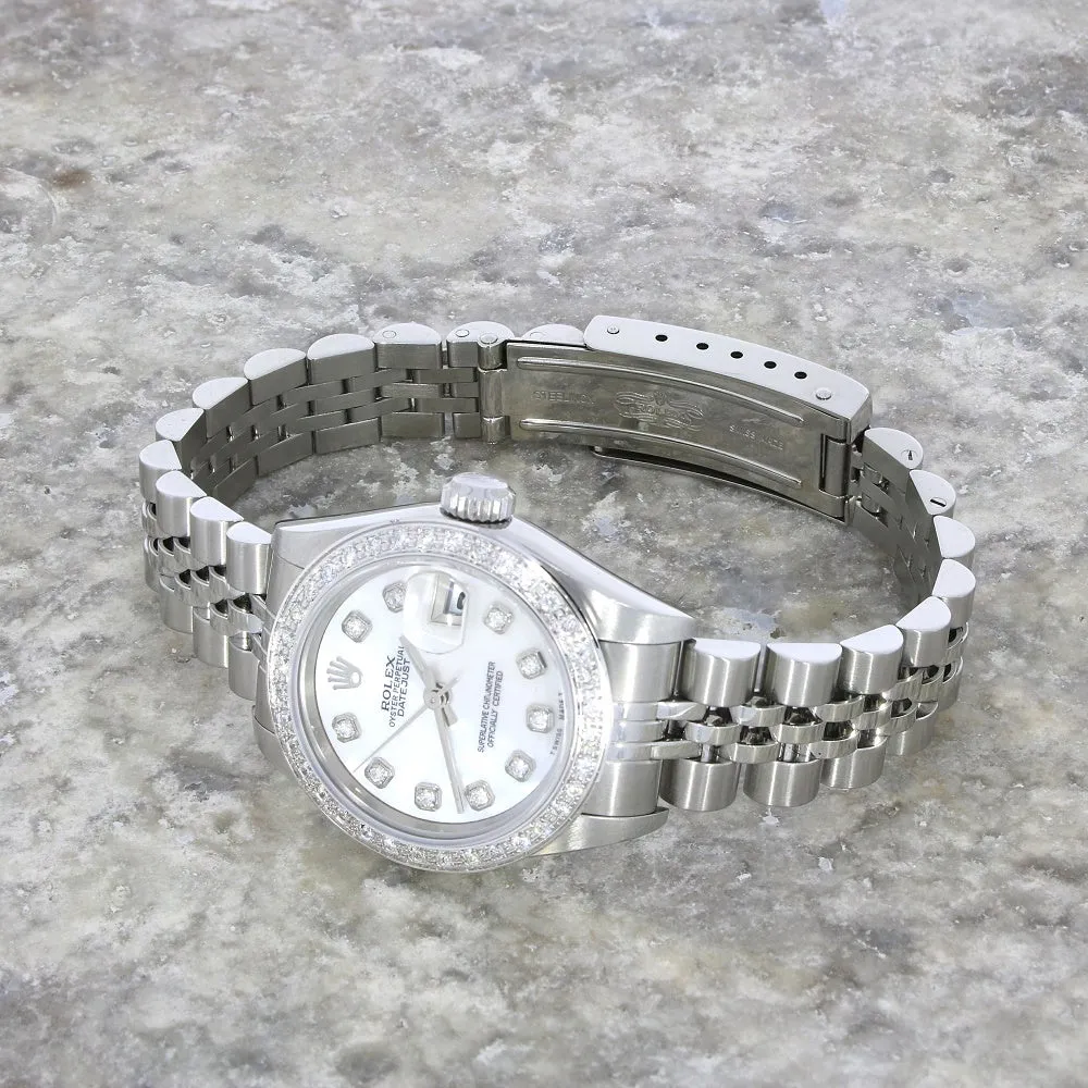 Pre Owned Rolex Lady Datejust Diamond Set Watch 69190 RW0619 Papers (1997)
