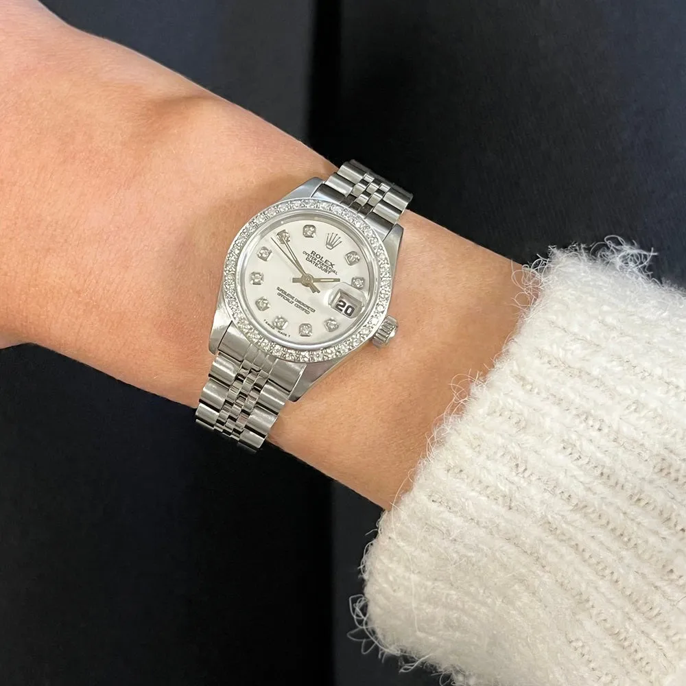 Pre Owned Rolex Lady Datejust Diamond Set Watch 69190 RW0619 Papers (1997)