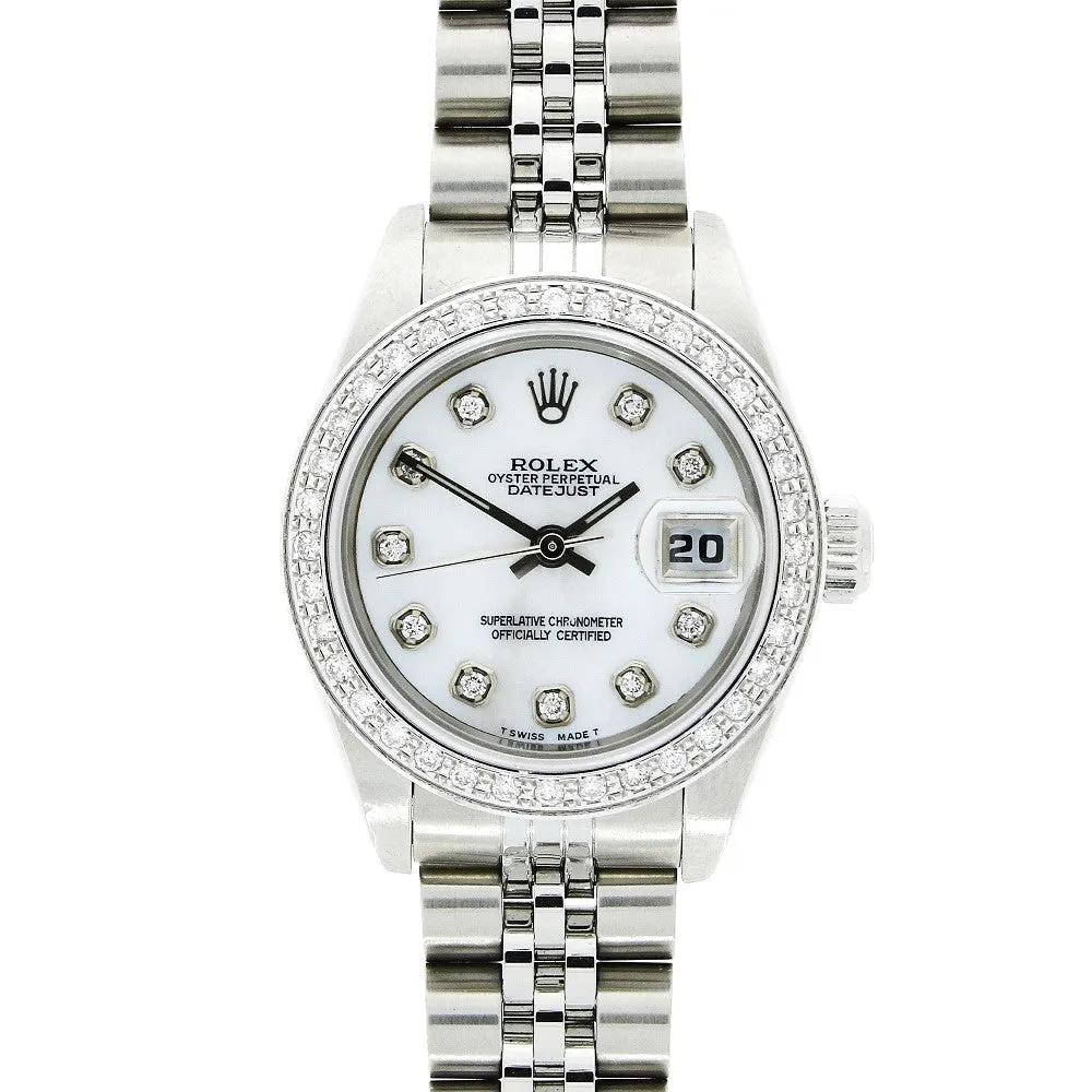 Pre Owned Rolex Lady Datejust Diamond Set Watch 69190 RW0619 Papers (1997)