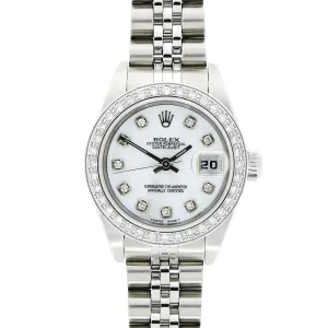 Pre Owned Rolex Lady Datejust Diamond Set Watch 69190 RW0619 Papers (1997)