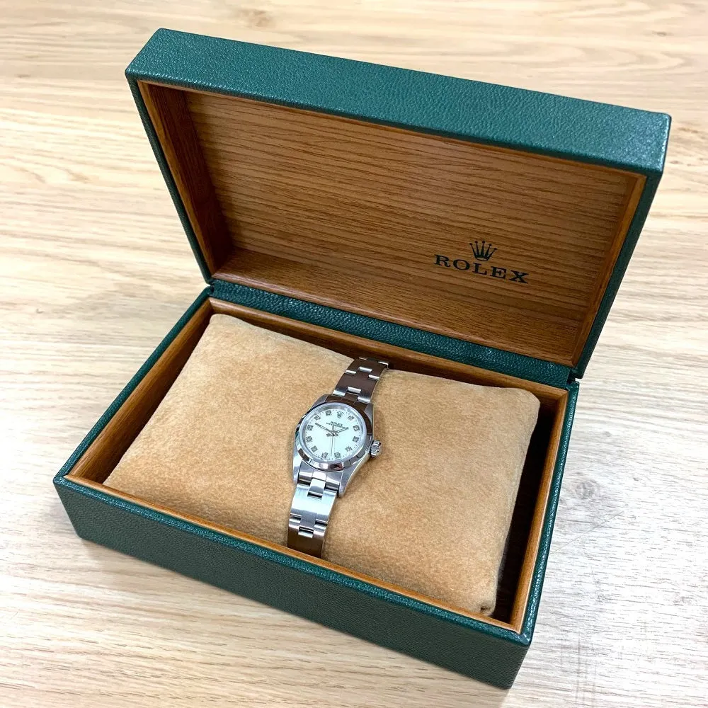 Pre Owned Rolex Lady Oyster Perpetual Diamond Dial Watch 76080 RW0473 (1998)