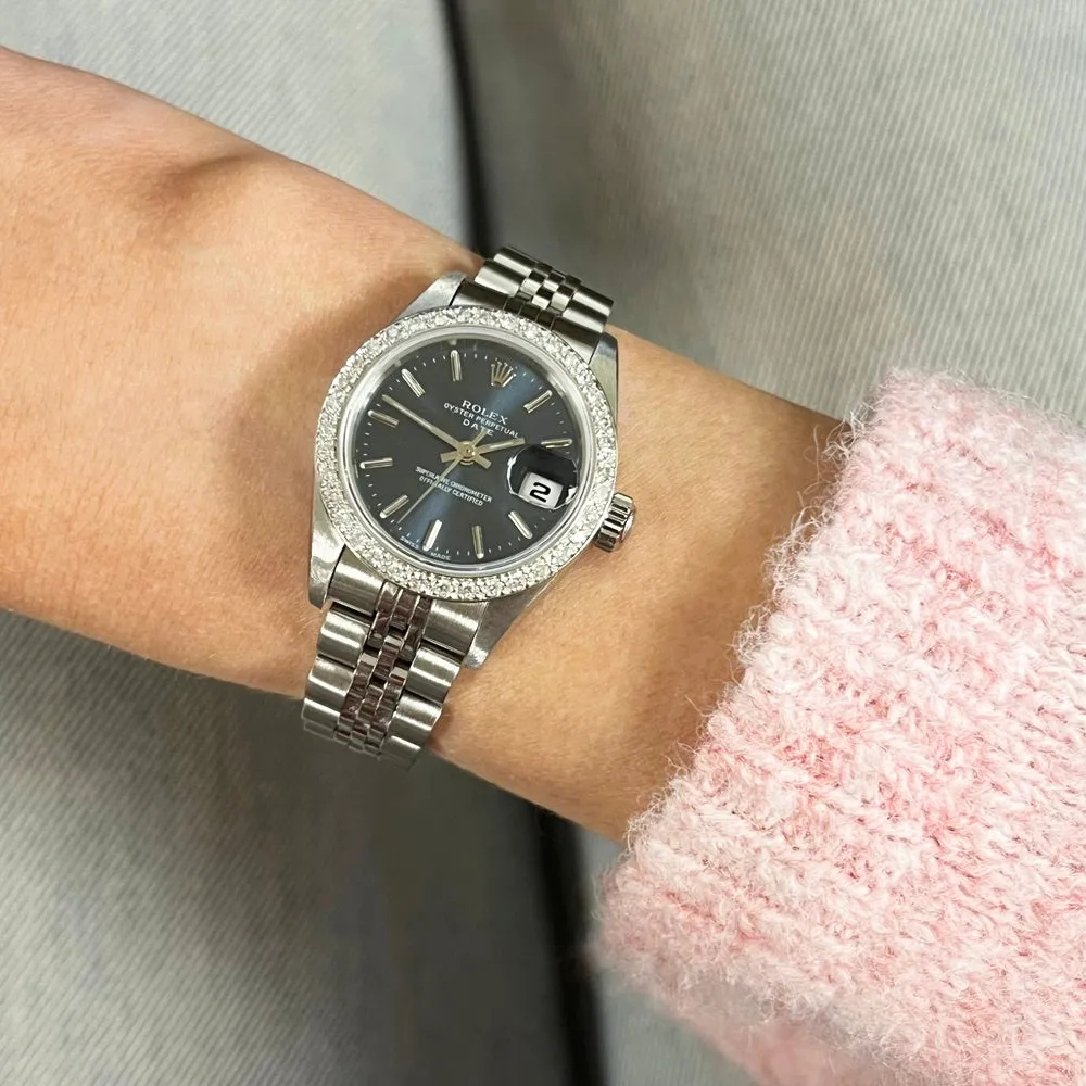 Pre Owned Rolex Oyster Perpetual Date Diamond Bezel Ladies Watch 79160 RW0605 (2001)