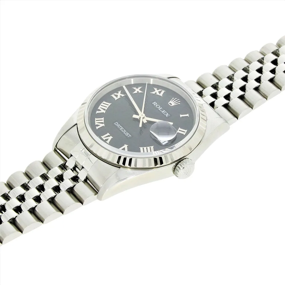 Pre Owned Rolex Oyster Perpetual Datejust 36 Jubilee Mens Watch 16234 Papers RW0485 (1997)