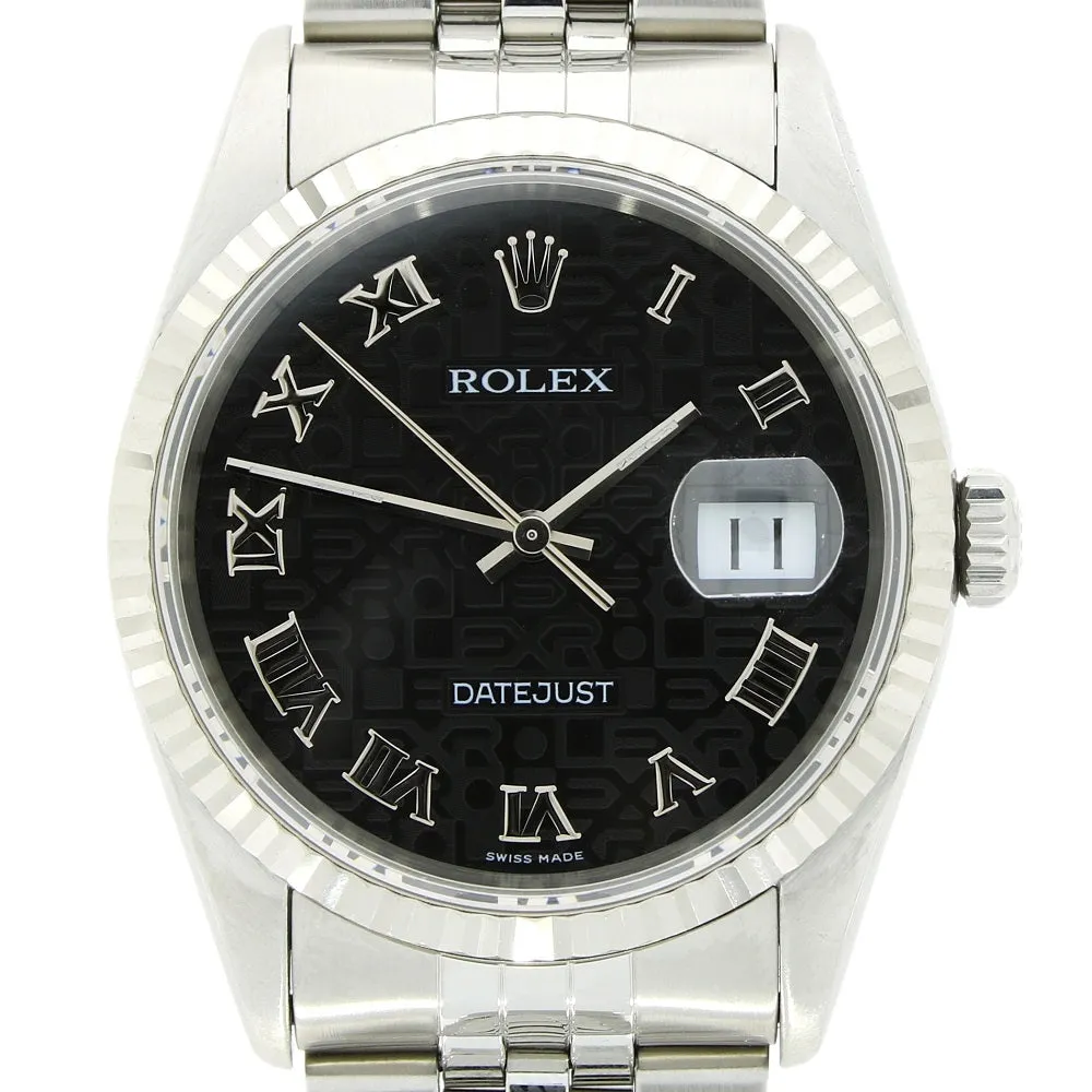 Pre Owned Rolex Oyster Perpetual Datejust 36 Jubilee Mens Watch 16234 Papers RW0485 (1997)