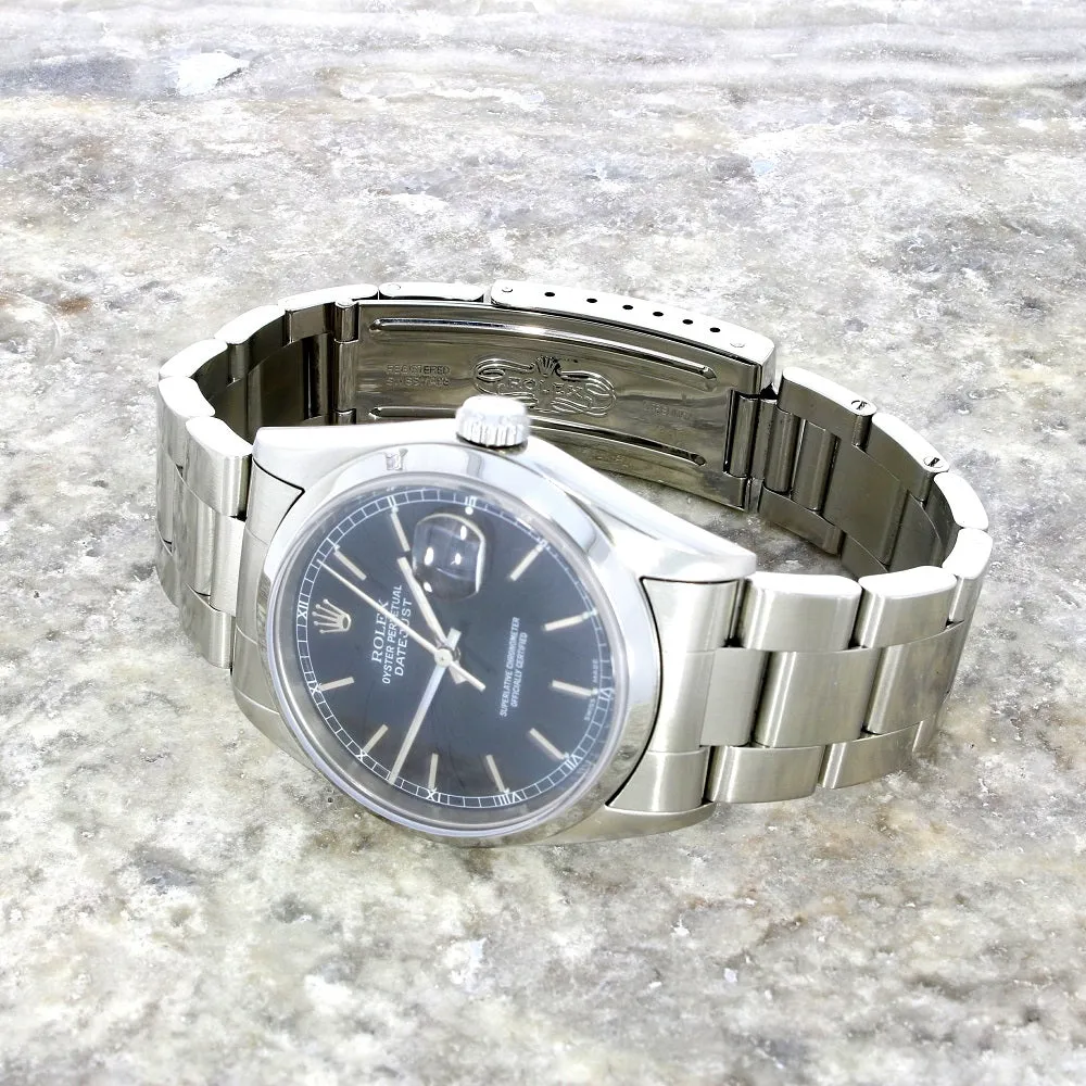 Pre Owned Rolex Oyster Perpetual Datejust 36 Mens Watch 16200 Papers RW0496 (2000)