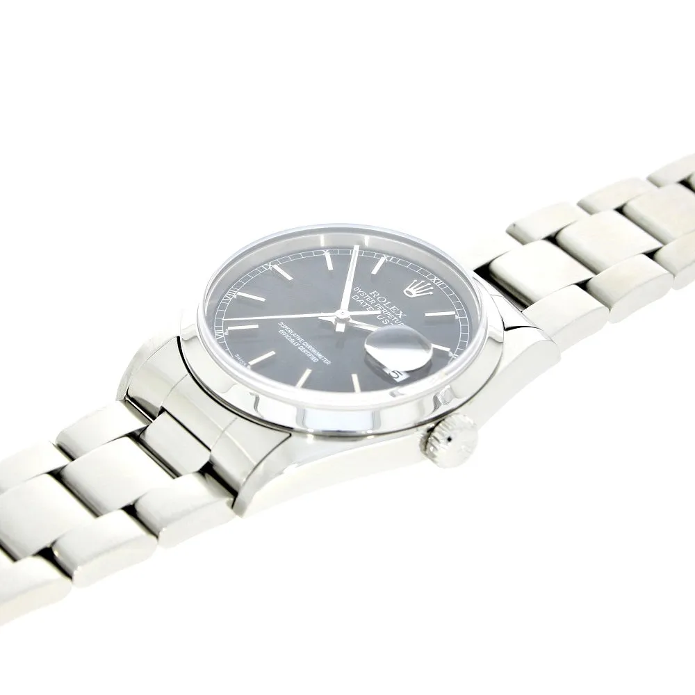 Pre Owned Rolex Oyster Perpetual Datejust 36 Mens Watch 16200 Papers RW0496 (2000)