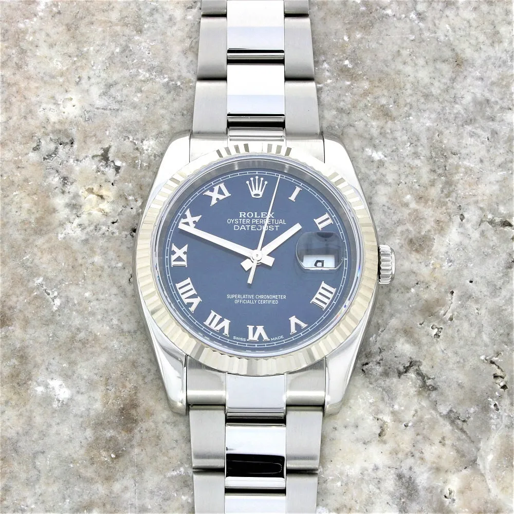 Pre Owned Rolex Oyster Perpetual Datejust 36 Oyster Steel Mens Watch 116234 Papers RW0474 (2006)