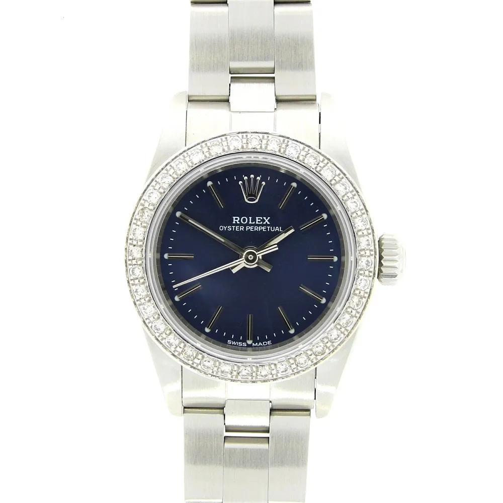 Pre Owned Rolex Oyster Perpetual Diamond Set Ladies Watch 67180 RW0490 (1997)