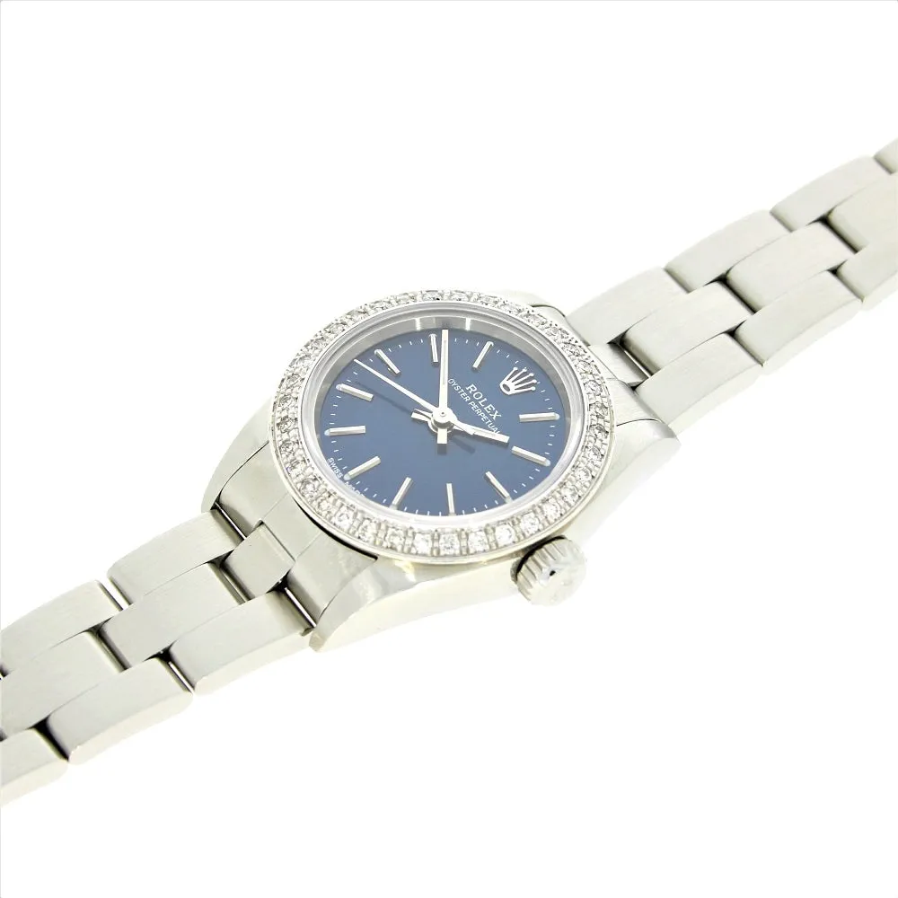 Pre Owned Rolex Oyster Perpetual Diamond Set Ladies Watch 67180 RW0490 (1997)