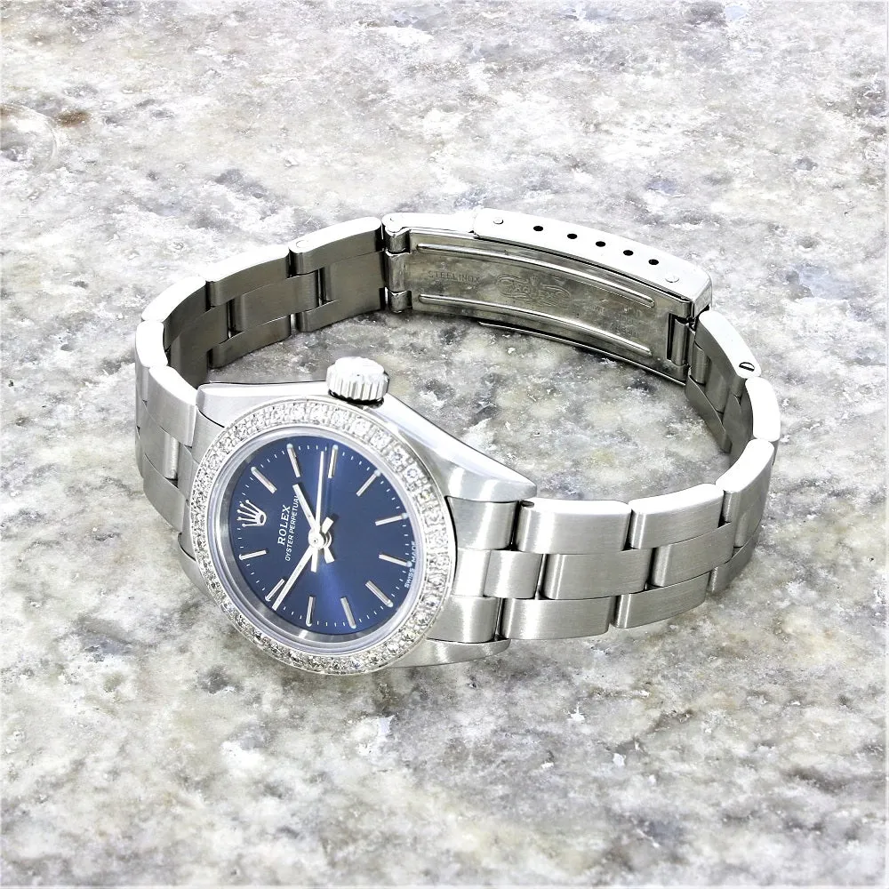 Pre Owned Rolex Oyster Perpetual Diamond Set Ladies Watch 67180 RW0490 (1997)