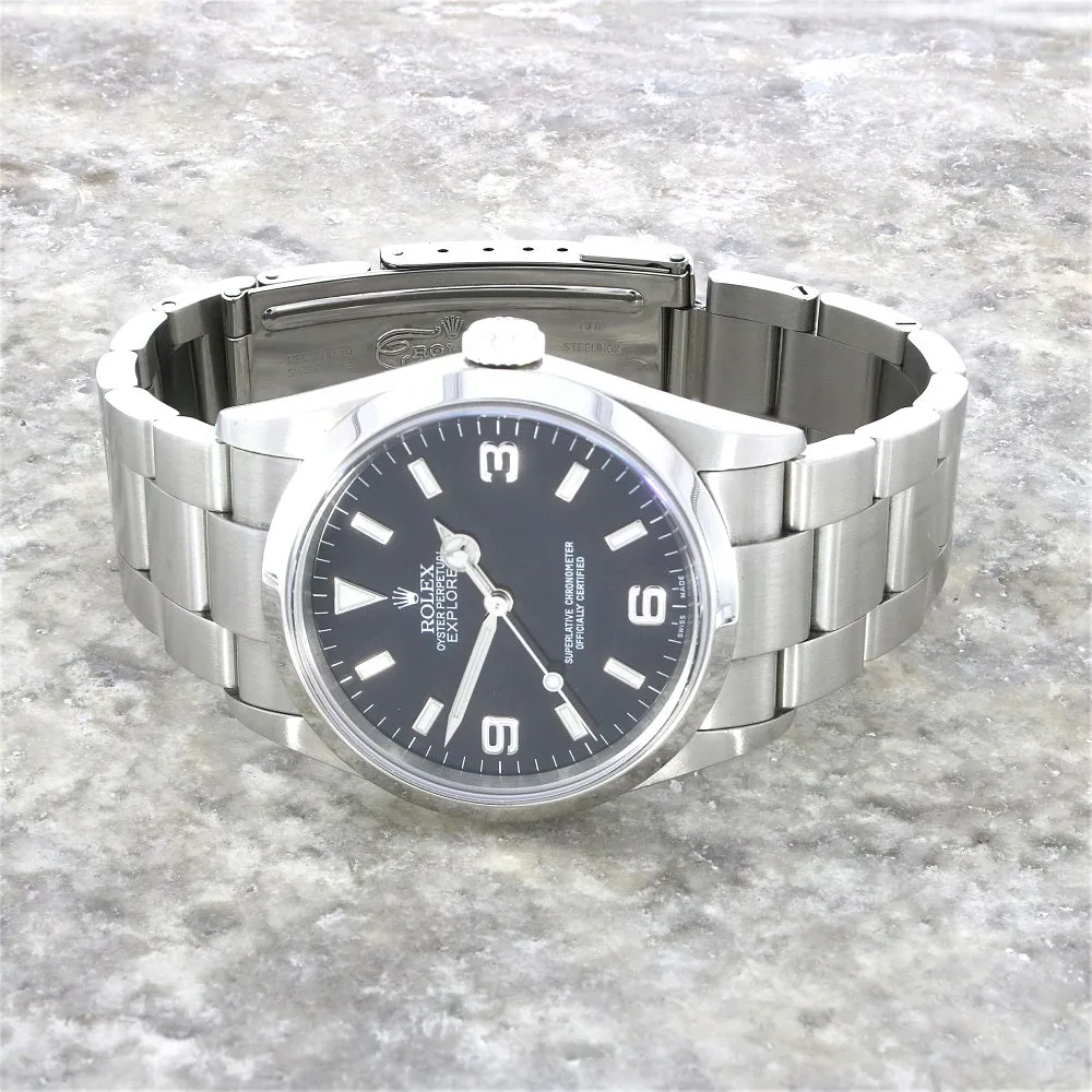 Pre Owned Rolex Oyster Perpetual Explorer 36 Watch 114270 Papers RW0502 (2011)