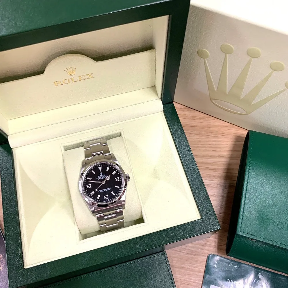 Pre Owned Rolex Oyster Perpetual Explorer 36 Watch 114270 Papers RW0502 (2011)
